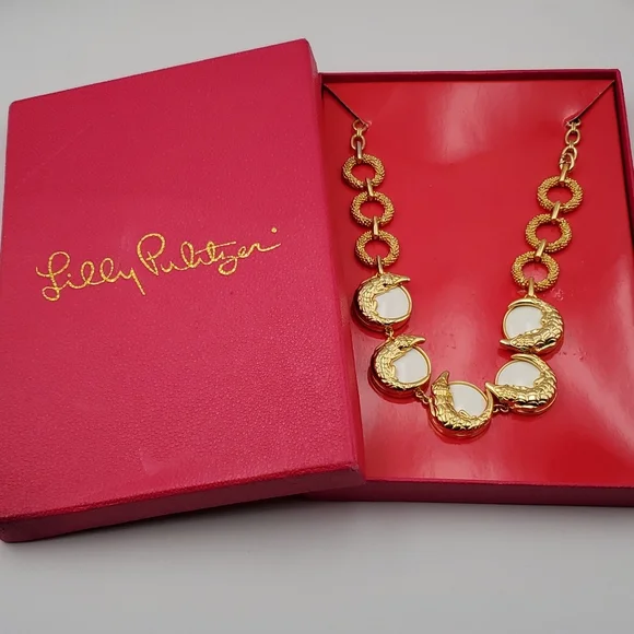 Lilly Pulitzer Gold Tone Alligator Necklace - Picture 2 of 11